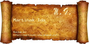 Martinak Ida névjegykártya